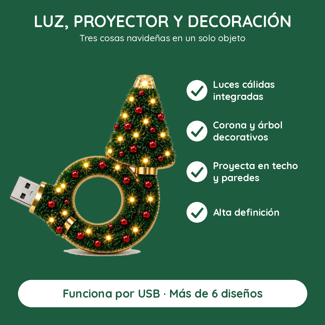 Proyector Navideño USB Luzmia: convierte tu salón en una escena de invierno